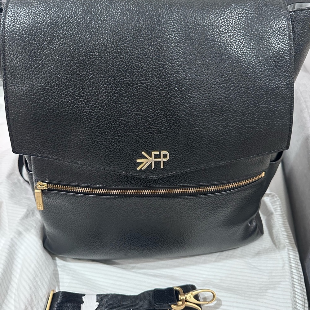 Freshly Picked Black Baby Bag with Gold Details